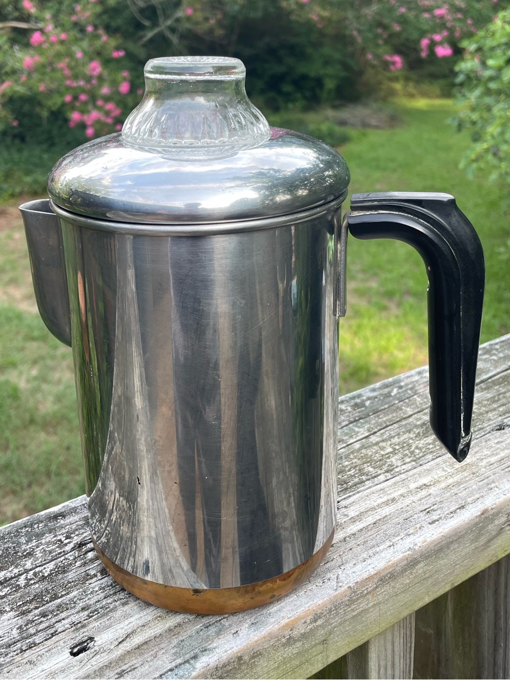 Vintage Revere Ware copper bottom percolator complete